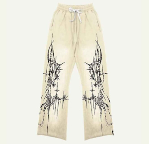 ชุดวิ่งแบบเรียงซ้อนพิมพ์ลายกราฟิกส์ขนาดใหญ่แกรมสำหรับผู้ชายชุดวอร์มทรงหลวมชุดวอร์มสตรีทแวร์กางเกงสแต็ค - Product Image 6