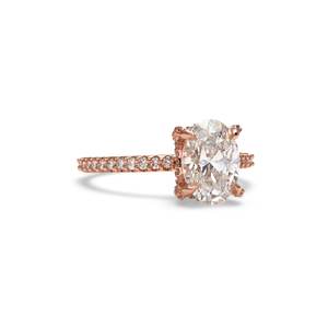 ชุดง่ามเพชรโมอิสสำหรับผู้หญิงขนาด6x8มม. สีเงินสเตอร์ลิง925ทึบแหวนแต่งงานครบรอบแต่งงาน - Product Image 2