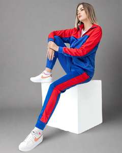 Vente en gros de nouvel arrivage Ensemble de survêtement 2 pièces assorti pour femmes Royal/rouge personnalisé Ensemble de survêtement et ensemble de 2 pièces pour femmes - Product Image 2