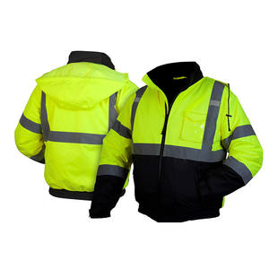 เสื้อมีฮู้ด Hi Viz ของผู้ชายพร้อมเทปสะท้อนแสงปิดซิปเสื้อสวมเพื่อความปลอดภัยทางถนน - Product Image 6