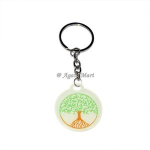 Porte-clés Onyx jaune Pierres de guérison naturelles Agate sculptée dans le style Feng Shui Porte-clés d'amour électrolytique Fourniture en vrac - Product Image 3