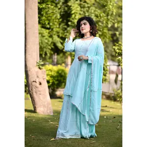 Ensemble de costume de travail en rayonne noire apaisante pour femmes, style Gotta élégant, pour mariage Nri, demoiselles d'honneur - Product Image 2