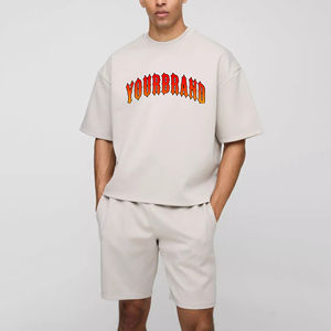 Respirant imprimé hommes ensembles courts 100% coton écologique coupe-vent élégant tenue d'été Design à la mode longueur au genou pas cher - Product Image 6