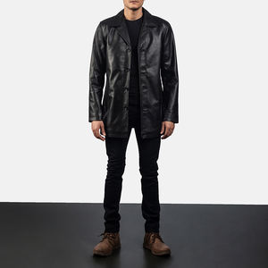 Nouveau style de veste en cuir coupe ajustée respirant vente en gros debout veste en cuir PU pour hommes pas cher prix veste en cuir personnalisée - Product Image 2