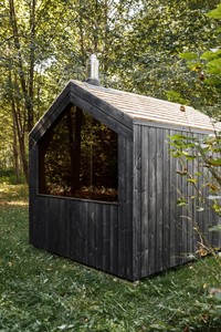 <span class=keywords><strong>Sauna</strong></span> da Esterno con Veranda in Legno Grigio Scuro, Tetto <span class=keywords><strong>a</strong></span> Punta, Riscaldata <span class=keywords><strong>a</strong></span> <span class=keywords><strong>Legna</strong></span>, Resistente alle Intemperie, per Tutte le Stagioni, Consegna <span class=keywords><strong>a</strong></span> Domicilio - Product Image 5