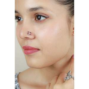 Piercing de Plata 925 Vintage con Pétalo de Rubí Nazakat para Ombligo, Joyería Corporal de Plata 14K con Aleación de Diamantes, Regalo para Niños - Product Image 3