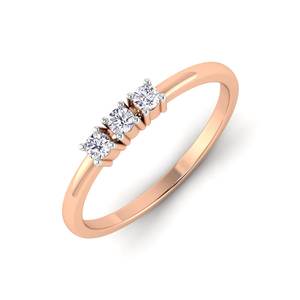 Minimalist Fine Yellow <b>Gold</b> Plated Bezel Set Toe <b>Ring</b> Wedding Promise Engagement Gift for Her Three Stone <b>Dainty</b> Lab Grown - Product Image 4