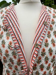 Chaqueta acolchada con estampado de bloque de mano indio para mujer, abrigo de invierno relleno de algodón transpirable, botón, nuevo estilo, regalo perfecto para su talla - Product Image 4