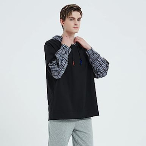 Sudadera con Capucha a Cuadros en Capas para Hombre, Venta Caliente, Manga Corta, Estilo Urbano, Talla Grande, Personalizada, Hecha en Pakistán - Product Image 3