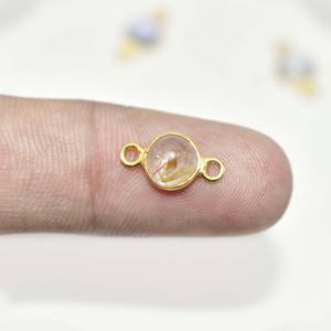 ตัวเชื่อมต่อขอบทับทิมชุบทองแบบเรียบเครื่องประดับอัญมณีทำด้วยมือเสน่ห์เล็กๆสำหรับการทำเครื่องประดับ - Product Image 2