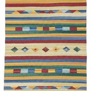 Alfombra de Algodón Floral Moderna Tejida a Mano Personalizable - Lavable a Máquina con Reverso Reversible para el Hogar, Ejercicio, Viajes y Picnic - Product Image 1