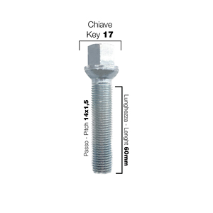 10 tornillos esféricos ch.17 14x1.5 l.60mm - Product Image 2