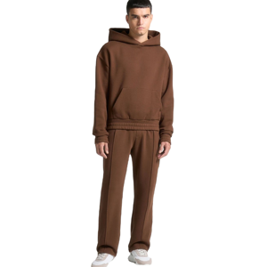 Ensemble de survêtement épais pour homme, design fabricant, 370 grammes, avec sweat à capuche et pantalon évasé, décontracté hiver - Product Image 1