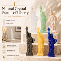 Statue de la Liberté en Pierre Naturelle, Sculpture, Décoration Symbole, Cadeau Symbolique en Plusieurs Matériaux