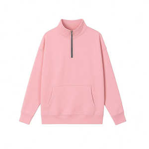 Sweat-shirts à logo personnalisé, sweat-shirts à fermeture éclair quart de tour, en molleton de coton, unis, mode, hauts d'hiver, sweat-shirts à fermeture éclair quart de tour - Product Image 4