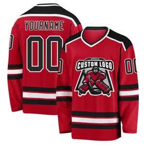 Maillots de hockey personnalisés OEM, vêtements de sport légers, teints en uni, brodés, sergé, uniformes de hockey sublimés pour les équipes - Product Image 5