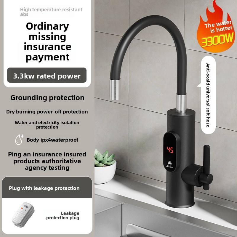 Affichage numérique intelligent noir + tube anti-brûlure + prise