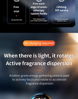 Diffuseur d'arômes solaire pour voiture TAYYI, parfum freesia, 65 mm, évaporation naturelle, désodorisant pour voiture à énergie solaire