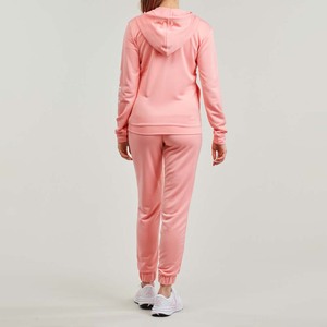 Nuevo estampado de Color sólido 100% algodón transpirable Zip Sweatsuit Set mujeres Stand Front Heavyweight Winter Sporty Hoodie Jogger - Product Image 3