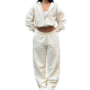 ชุดวอร์มใส่วิ่งมีฮู้ดสำหรับผู้หญิงแฟชั่นใหม่ชุดวอร์มเข้ารูปสำหรับใส่ไปยิมชุดเสื้อลำลองสั้นสำหรับผู้หญิงติดโลโก้ตามสั่ง - Product Image 1