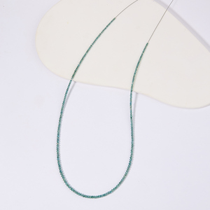 Collier Mala en Or Blanc avec Diamant Naturel Bleu Clair de 50 Carats, Taille Brillant, Luxe, Diamant Bleu Scintillant Extraits de la Terre - Product Image 1
