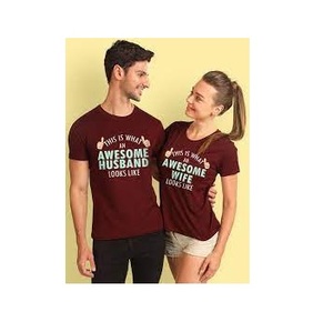 Camisetas de algodón con estampado personalizado para hombre, ropa a juego para parejas, venta al por mayor, suave, de alta calidad, San Valentín, 100% algodón, 210gsm - Product Image 4