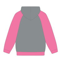 Sweat à capuche polaire d'hiver gris acier personnalisé à manches raglan pour sororité, écologique, 360g polyester/coton, avec badge frontal