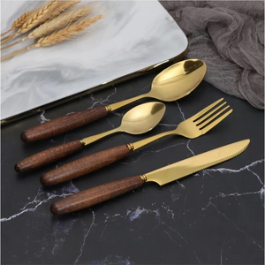 Ustensiles de cuisine en acier inoxydable personnalisés polis de luxe de haute qualité en gros Couverts Ensembles de cadeaux de mariage Personnalisation disponible - Product Image 5