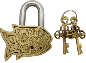 Serrure en laiton en forme de poisson artisanale antique Offre Spéciale pour cadenas de sécurité de porte - Product Image 5