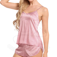 Ensemble de vêtements de détente en soie pour femmes, doux, respirant, à séchage rapide, taille élastique, avec passepoil couleur personnalisée, idéal printemps-été
