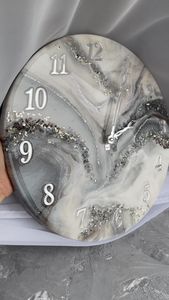 Antique Creation Unique Home Decor Gift <b>Digital</b> <b>Wall</b> <b>Clock</b> in Epoxy Resin Ocean-Themed for Living Room Kitchen Office - Product Image 4
