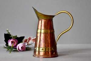 Pichet en cuivre artisanal vintage, écologique, 1000 ml, vaisselle saine pour la maison et les fêtes, design unique, pour boire de l'eau - Product Image 2