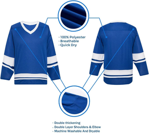 Camisetas de hockey sobre hielo profesionales OEM, venta al por mayor, ropa de equipo personalizada, impresión sublimada, suministro de calidad profesional duradero de secado rápido - Product Image 3