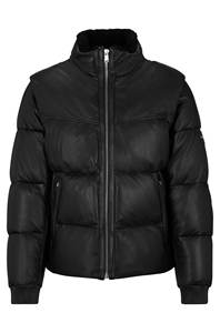Veste matelassée en toile pour homme de haute qualité à col montant, couleur unie, imperméable, coupe-vent, respirante, avec capuche, pour l'hiver - Product Image 2