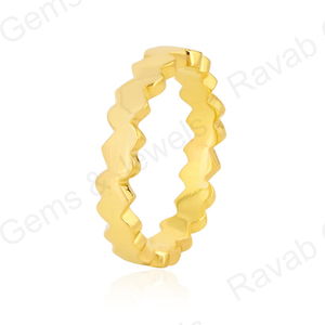 Top vente 925 argent Sterling Vermeil forme de coeur Zick Zack personnalisé Dainty Eternity Band Ring minimaliste bijoux fins - Product Image 4