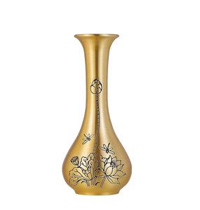 Jarrón de latón alto de nuevo estilo para arreglos florales, centros de mesa de boda, jarrones de flores con acabado dorado brillante - Product Image 4