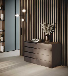 Italian Luxury Modern Bedroom Furniture Set Dark Grey Wardrobe Bed <b>Bedside</b> <b>Table</b> Integrated Always Boiserie Wall Panel Suit - Product Image 5