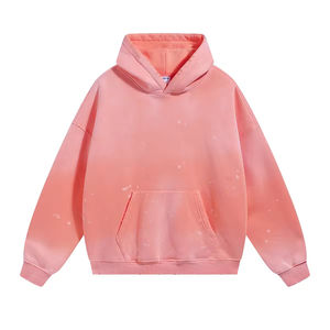 Jersey de algodón pesado 100% para hombre, sudaderas con capucha de gran tamaño Vintage Sun Fade estilo nueva moda personalizada Color sólido invierno liso teñido - Product Image 2