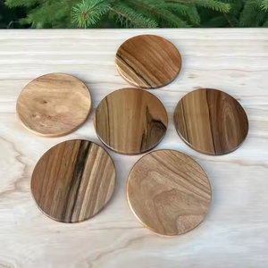 Sous-verre en bois design de forme ronde et carrée avec petit support au prix de vente total par Crescent Crafts - Product Image 3