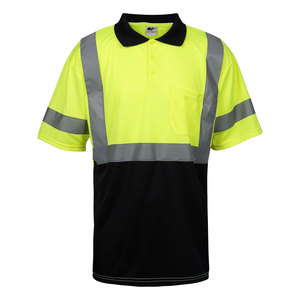 Polo à rayures réfléchissantes Polo de sécurité pour la construction Polo pour travaux routiers Polo de sécurité routière Polo de sécurité pour entrepôt Polo d'arpenteur - Product Image 2