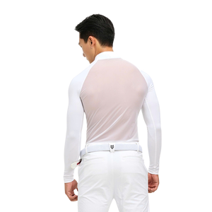 Handee <b>White</b> Men's 100% Polyester Breathable Knitted Fabric Golf Shirts/Tops-<b>Polo</b> Collar Full Sleeve Comfortable Stylish Outfit - Product Image 1