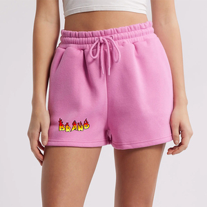 Venta al por mayor personalizado 3D Puff Logo corto de alta calidad de moda Pantalones cortos de chándal de las mujeres de algodón gimnasio Jogger Casual pantalones cortos de las mujeres - Product Image 5