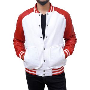 Veste de baseball varsity pour homme avec logo personnalisé sur le devant, broderie personnalisée en gros, manches en laine, bomber FTI-VJ-016 - Product Image 1