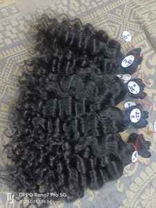 Cheveux humains indiens vierges Remy Sushma, bouclés et lâches, à trame simple, double trame machine, en vrac, toutes couleurs disponibles, 95g-100g - Product Image 6