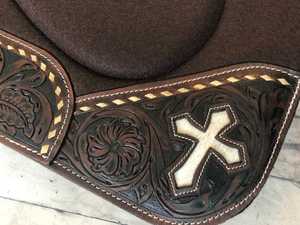 แผ่นอานม้าลายดอกไม้แบบมือไขว้นาวาโฮแอซเท็กแบบตะวันตกผลิตภัณฑ์นักแข่งม้าอังกฤษจากหนังวัวแท้อินเดีย - Product Image 4