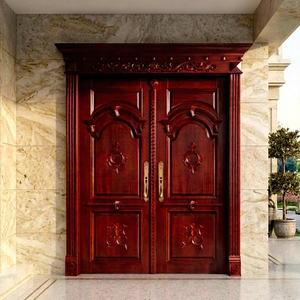Porte d'entrée extérieure en bois massif Golden Aero GA-04F, double porte, 50 mm d'épaisseur, pour villa et appartement - Product Image 1