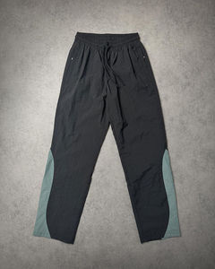 mens black sage green curved color block tracksuit mock neck full zip <b>track</b> <b>jacket</b> and straight leg jogger pants set activewear - Product Image 2