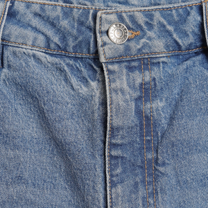 Shorts en jean décontractés pour hommes - Coton et élasthanne extensibles, taille mi-haute, braguette zippée, coupe large, finition délavée et marque privée disponible - Product Image 3