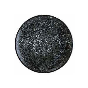 Assiette plate gourmet noire Cosmos 27 cm, design minimaliste, en porcelaine, pour servir lors de fêtes, assiette de présentation pour le plat principal - Product Image 1