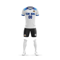 Maillots de football personnalisés 100 % polyester sublimé, vente en gros OEM, uniformes de sport domicile/extérieur, impression de maillots de football légers à manches courtes